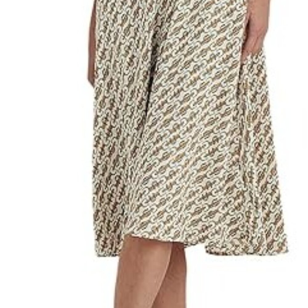 NEWLAUREN RALPH LAUREN Equestrian-Print Georgette Dress Size 10 - Picture 5 of 8